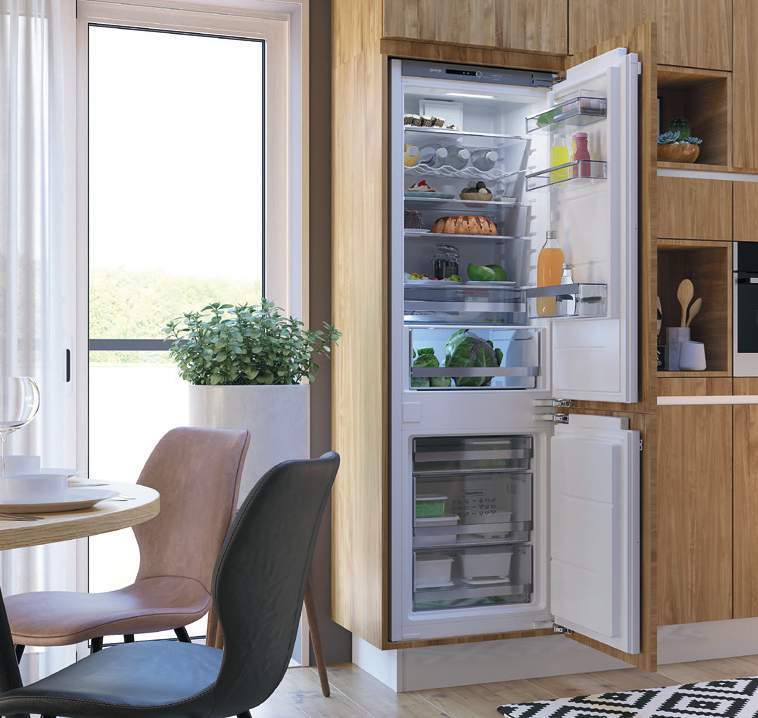 NatureFresh Fully Integrated Built-in Fridge in Oak Cabinetry